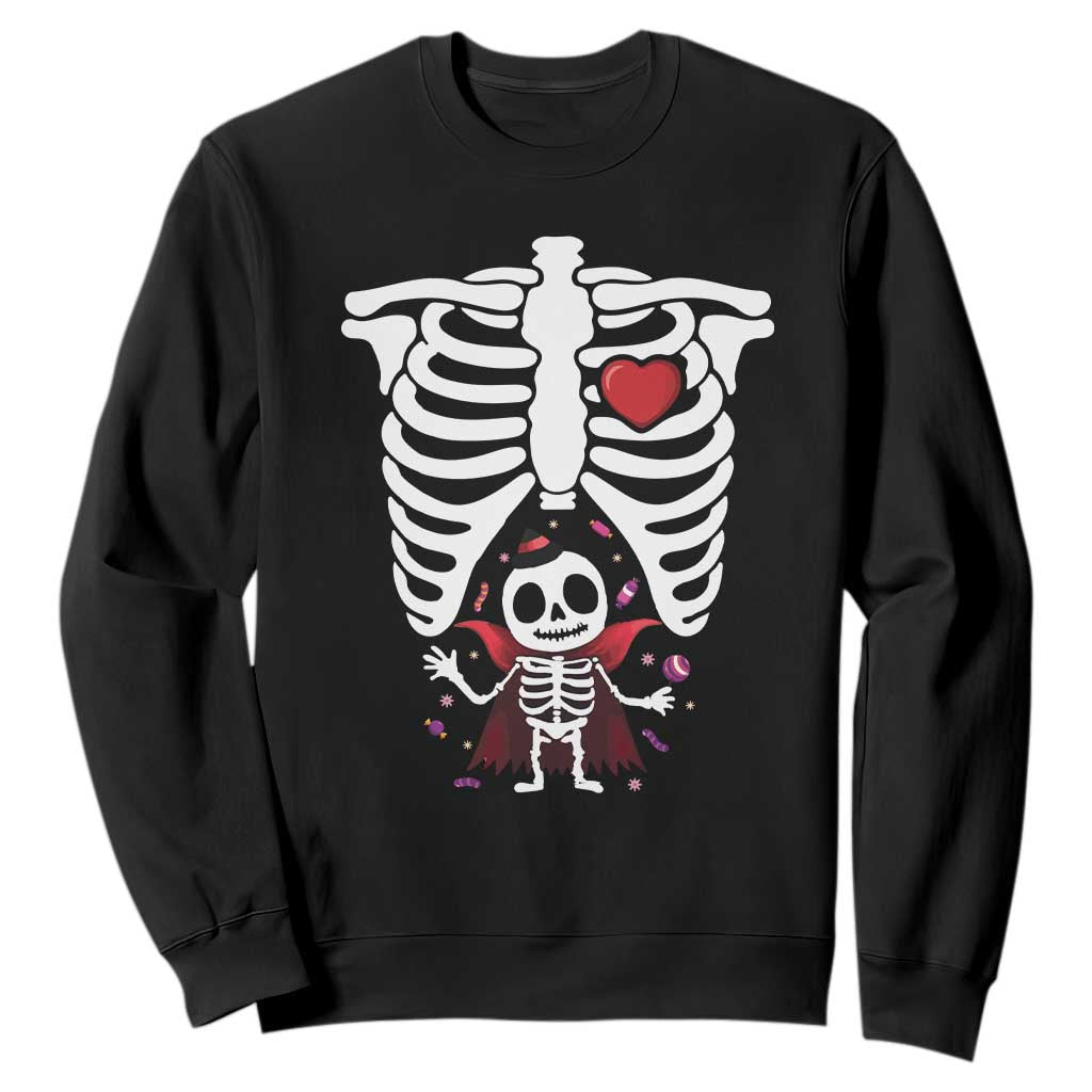 Pregnancy Announcement Sweatshirt Halloween Vampire Skeleton Monster Baby Pregnant Candy TS11 Black Print Your Wear