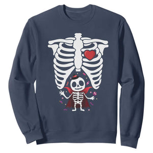 Pregnancy Announcement Sweatshirt Halloween Vampire Skeleton Monster Baby Pregnant Candy TS11 Navy Print Your Wear