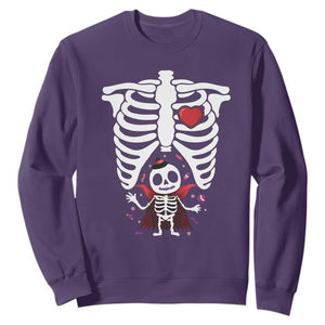 Pregnancy Announcement Sweatshirt Halloween Vampire Skeleton Monster Baby Pregnant Candy TS11 Purple Print Your Wear