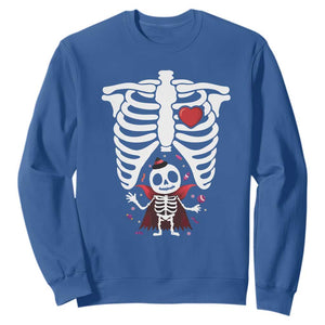 Pregnancy Announcement Sweatshirt Halloween Vampire Skeleton Monster Baby Pregnant Candy TS11 Royal Blue Print Your Wear