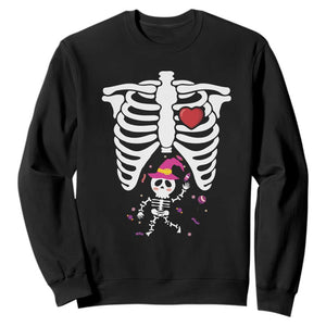 Pregnancy Announcement Sweatshirt Halloween Witch Skeleton Monster Baby Pregnant Candy TS11 Black Print Your Wear