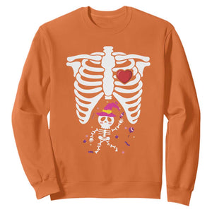 Pregnancy Announcement Sweatshirt Halloween Witch Skeleton Monster Baby Pregnant Candy TS11 Orange Print Your Wear