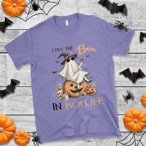 I Put The Boo In Boujee T Shirt Halloween Cute Lady Ghost Is Drinking Wine Pumpkin TS11 Violet Print Your Wear