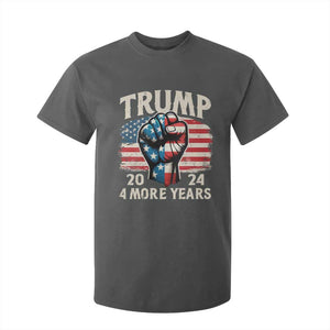 Trump Supporter T Shirt For Kid Trump 2024 Four More Years American Flag Hand Fist TS11 Dark Heather Print Your Wear