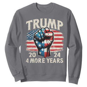 Trump Supporter Sweatshirt Trump 2024 Four More Years American Flag Hand Fist TS11 Charcoal Print Your Wear