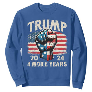 Trump Supporter Sweatshirt Trump 2024 Four More Years American Flag Hand Fist TS11 Royal Blue Print Your Wear