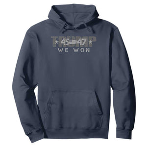 Trump Supporter 2024 Hoodie Trump 45 47 We Won Presidential Election TS11 Navy Print Your Wear