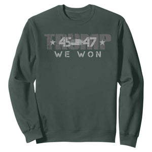 Trump Supporter 2024 Sweatshirt Trump 45 47 We Won Presidential Election TS11 Dark Forest Green Print Your Wear