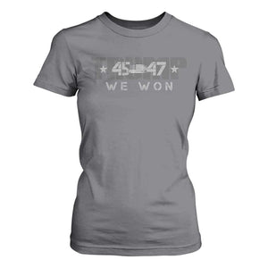 Trump Supporter 2024 T Shirt For Women Trump 45 47 We Won Presidential Election TS11 Charcoal Print Your Wear