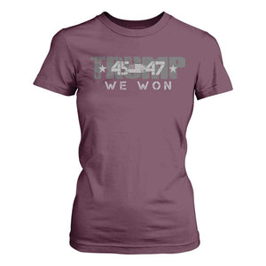 Trump Supporter 2024 T Shirt For Women Trump 45 47 We Won Presidential Election TS11 Maroon Print Your Wear