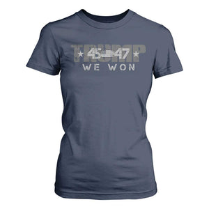 Trump Supporter 2024 T Shirt For Women Trump 45 47 We Won Presidential Election TS11 Navy Print Your Wear