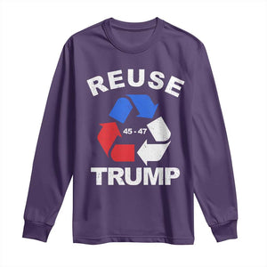 Funny Trump Garbage 2024 Long Sleeve Shirt Reuse Trump 45-47 TS11 Purple Print Your Wear