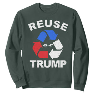 Funny Trump Garbage 2024 Sweatshirt Reuse Trump 45-47 TS11 Dark Forest Green Print Your Wear