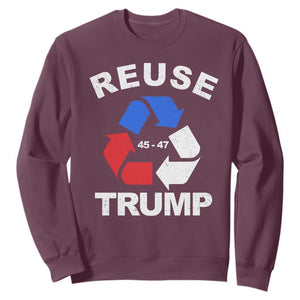 Funny Trump Garbage 2024 Sweatshirt Reuse Trump 45-47 TS11 Maroon Print Your Wear