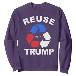 Funny Trump Garbage 2024 Sweatshirt Reuse Trump 45-47 TS11 Purple Print Your Wear