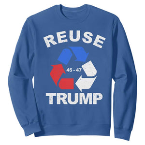 Funny Trump Garbage 2024 Sweatshirt Reuse Trump 45-47 TS11 Royal Blue Print Your Wear