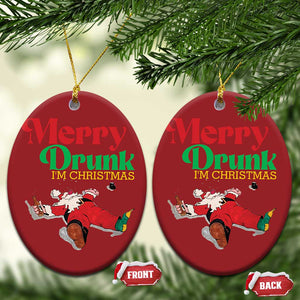 Funny Xmas Beers Christmas Ornament Merry Drunk I'm Christmas Santa TS11 Oval Red Print Your Wear