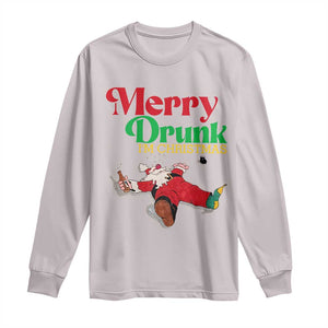 Funny Christmas Beers Long Sleeve Shirt Merry Drunk I'm Christmas Santa TS11 Ice Gray Print Your Wear