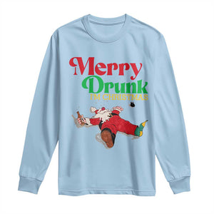 Funny Christmas Beers Long Sleeve Shirt Merry Drunk I'm Christmas Santa TS11 Light Blue Print Your Wear