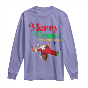 Funny Christmas Beers Long Sleeve Shirt Merry Drunk I'm Christmas Santa TS11 Violet Print Your Wear