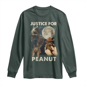 Justice For Peanut The Squirrel 2024 Moon Long Sleeve Shirt TS11 Dark Forest Green Print Your Wear