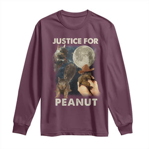 Justice For Peanut The Squirrel 2024 Moon Long Sleeve Shirt TS11 Maroon Print Your Wear