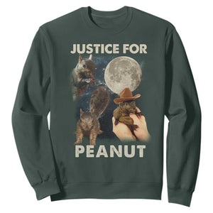 Justice For Peanut The Squirrel 2024 Moon Sweatshirt TS11 Dark Forest Green Print Your Wear