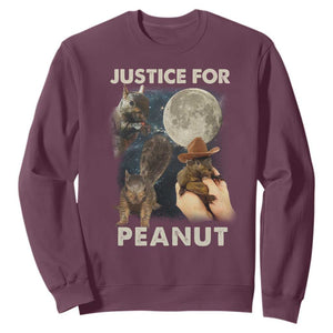 Justice For Peanut The Squirrel 2024 Moon Sweatshirt TS11 Maroon Print Your Wear