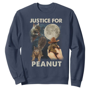 Justice For Peanut The Squirrel 2024 Moon Sweatshirt TS11 Navy Print Your Wear