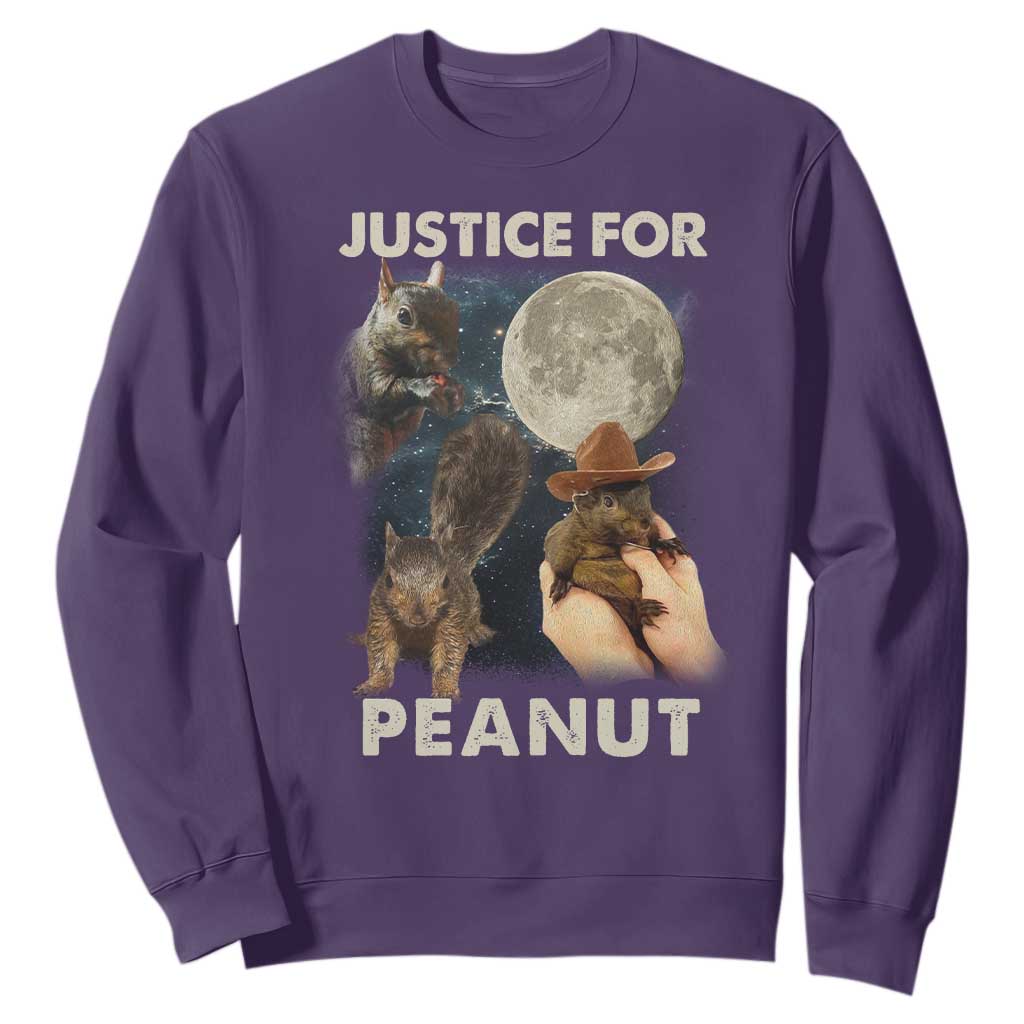 Justice For Peanut The Squirrel 2024 Moon Sweatshirt TS11 Purple Print Your Wear