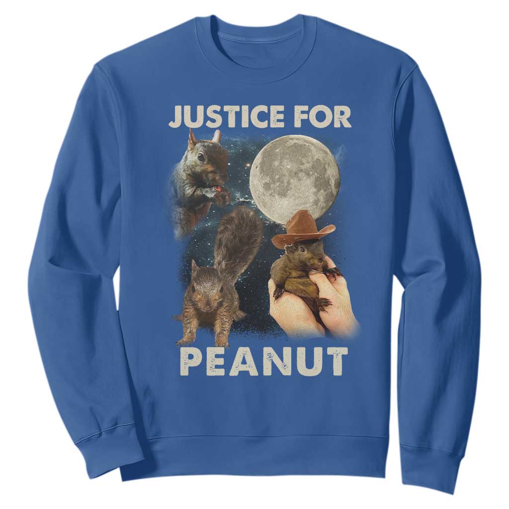 Justice For Peanut The Squirrel 2024 Moon Sweatshirt TS11 Royal Blue Print Your Wear