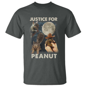 Justice For Peanut The Squirrel 2024 Moon T Shirt TS11 Dark Heather Print Your Wear