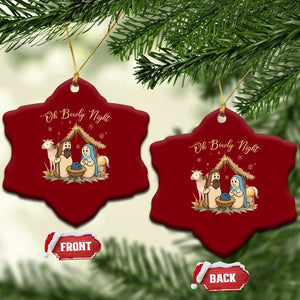 Funny Christmas Bowling Ceramic Ornament Oh Bowly Night Nativity Scene Bowling Pins TS11 Print Your Wear