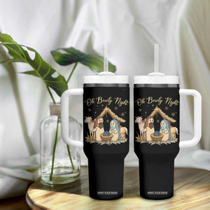 Funny Christmas Bowling Tumbler With Handle Oh Bowly Night Nativity Scene Bowling Pins TS11 Print Your Wear