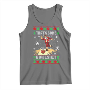 Funny Christmas Bowling Tank Top Thats Some Bowlshit Xmas Bowler Santa TS11 Black Heather Print Your Wear