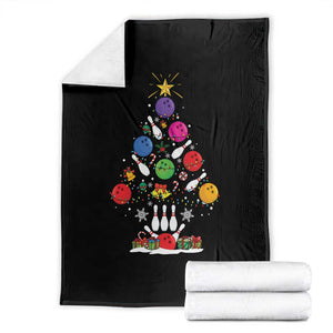 Funny Bowling Christmas Tree Lights Xmas Bowler Throw Blanket TS11 Black Print Your Wear