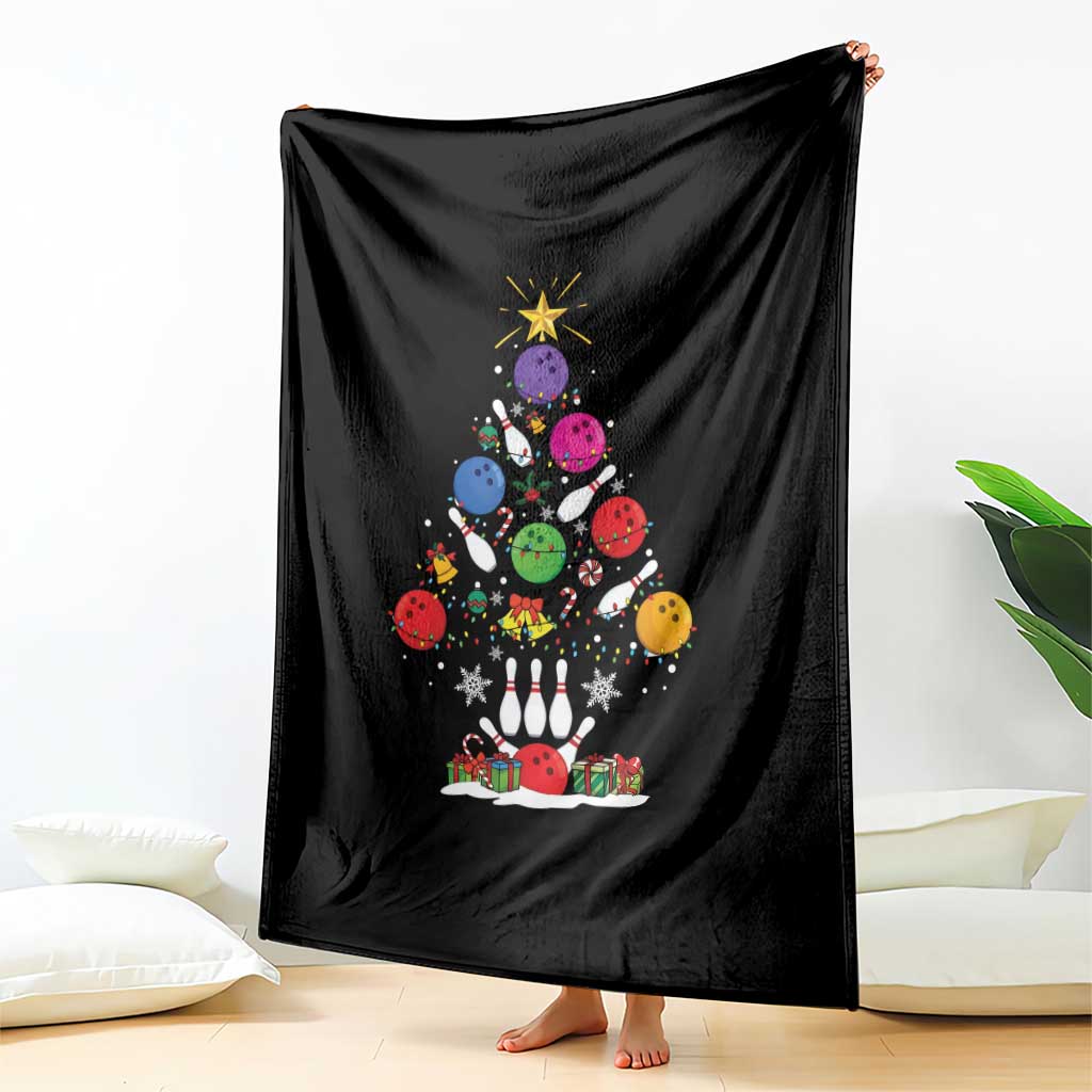 Funny Bowling Christmas Tree Lights Xmas Bowler Throw Blanket TS11 Print Your Wear
