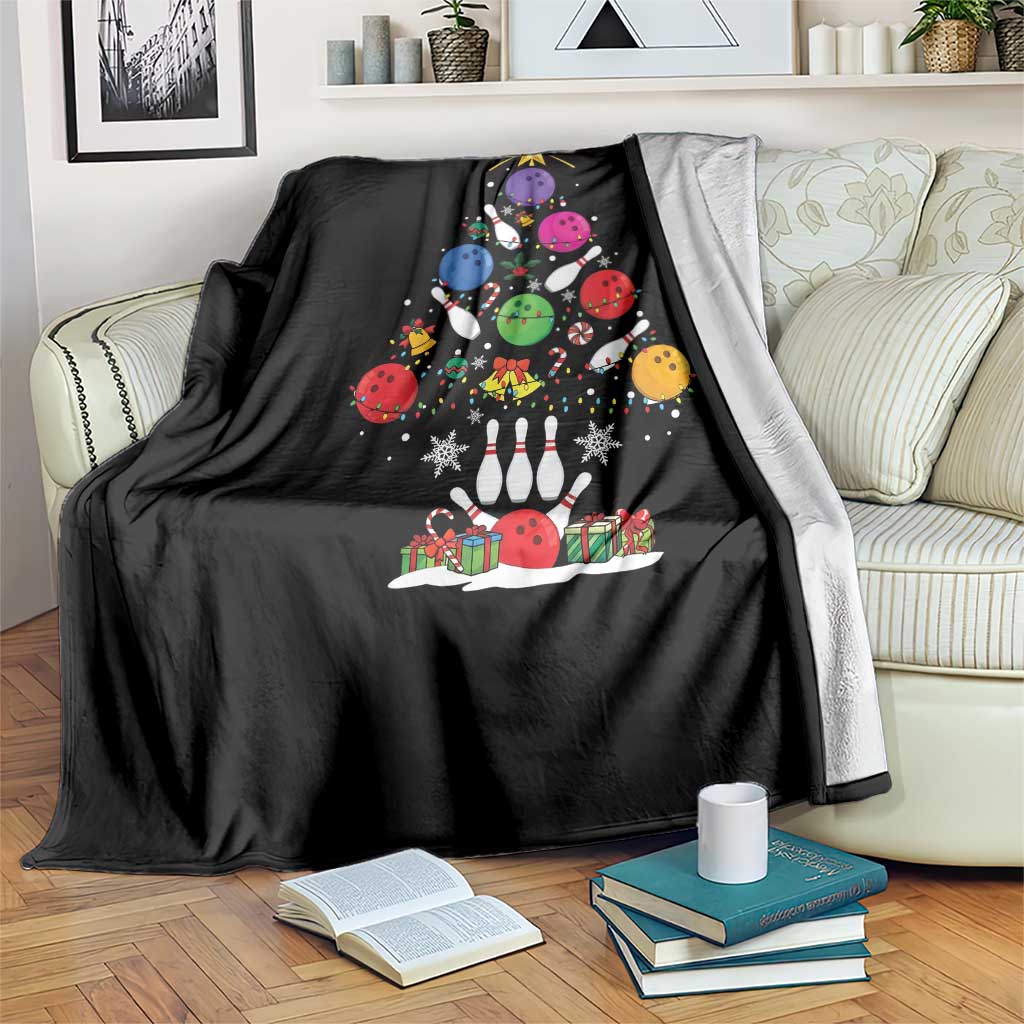 Funny Bowling Christmas Tree Lights Xmas Bowler Throw Blanket TS11 Print Your Wear