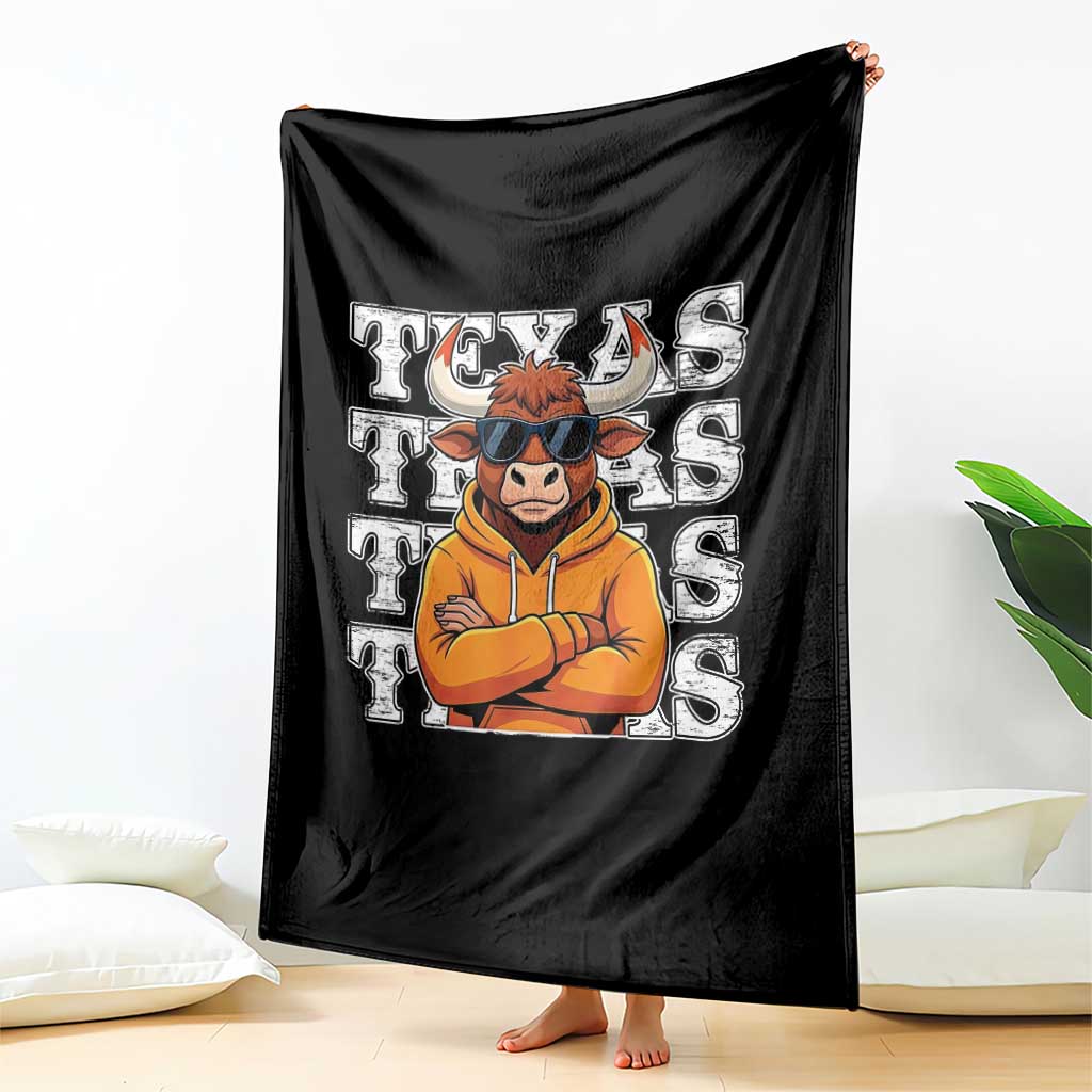 TFL Football Lover Throw Blanket Vintage Orange Cow Sunglasses Game Day TS11 Print Your Wear