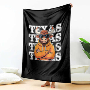 TFL Football Lover Throw Blanket Vintage Orange Cow Sunglasses Game Day TS11 Print Your Wear