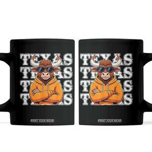 TFL Football Lover Coffee Mug Vintage Orange Cow Sunglasses Game Day TS11 Black Print Your Wear