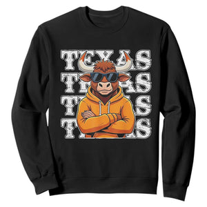 TFL Football Lover Sweatshirt Vintage Orange Cow Sunglasses Game Day TS11 Black Print Your Wear