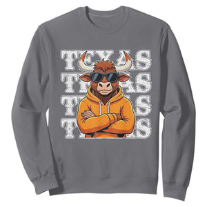 TFL Football Lover Sweatshirt Vintage Orange Cow Sunglasses Game Day TS11 Charcoal Print Your Wear