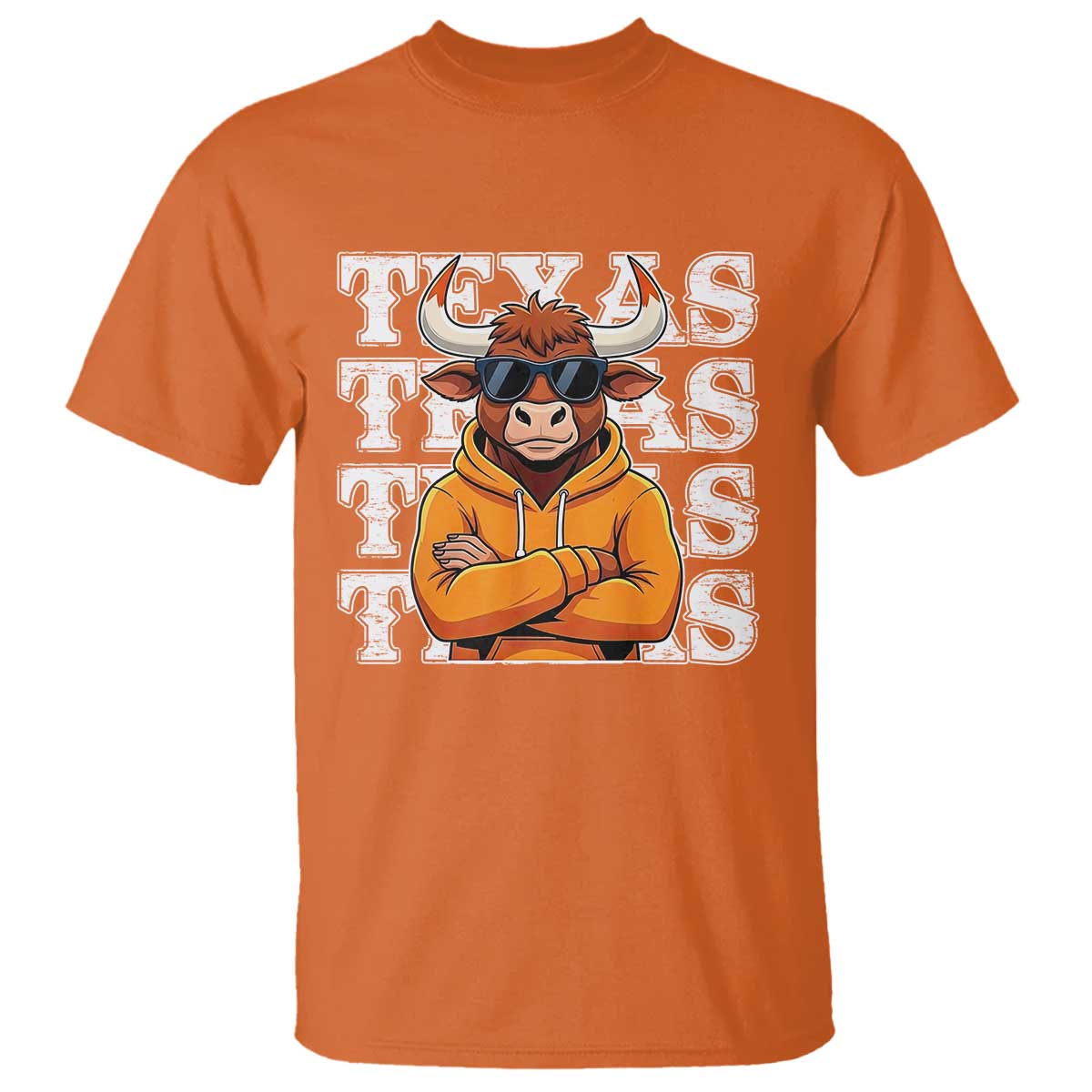 TFL Football Lover T Shirt Vintage Orange Cow Sunglasses Game Day TS11 Orange Print Your Wear