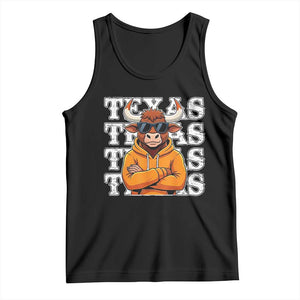 TFL Football Lover Tank Top Vintage Orange Cow Sunglasses Game Day TS11 Black Print Your Wear