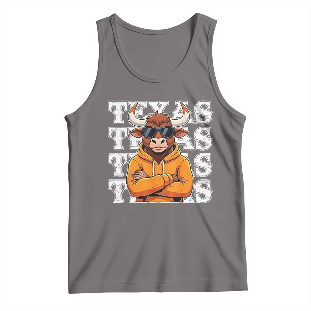 TFL Football Lover Tank Top Vintage Orange Cow Sunglasses Game Day TS11 Deep Heather Print Your Wear