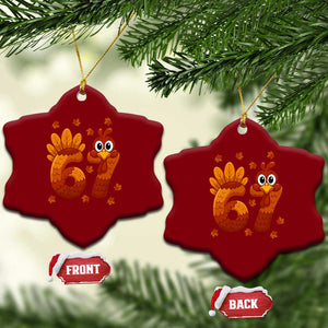 67 Thanksgiving Ceramic Ornament Funny Turkey Thanksgiving Six Seven Meme TS11 Print Your Wear
