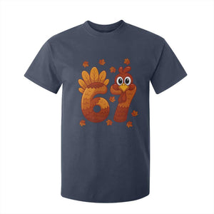 67 Thanksgiving T Shirt For Kid Funny Turkey Thanksgiving Six Seven Meme TS11 Navy Print Your Wear