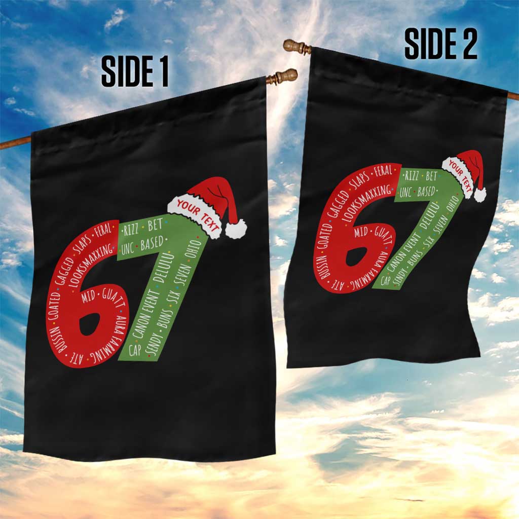Personalized 67 Christmas Garden Flag Custom Text Rizz Aura Farming Six Seven Meme Gen Alpha TS11 Print Your Wear