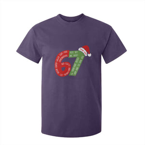 Personalized 67 Christmas T Shirt For Kid Custom Text Rizz Aura Farming Six Seven Meme Gen Alpha TS11 Purple Print Your Wear